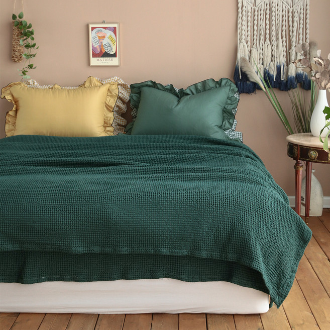 헬로우슬립 모달와플 홑이불, 딥그린