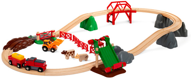 브리오 동물농장 기차 블럭세트, 혼합색상, 1개