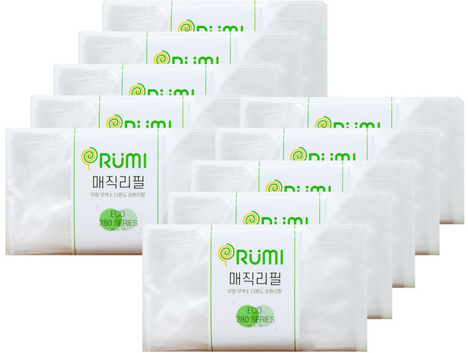 오루미 에코 280시리즈 22L/25L/27L 매직캔 호환 리필 기저귀 쓰레기봉투, 10개입