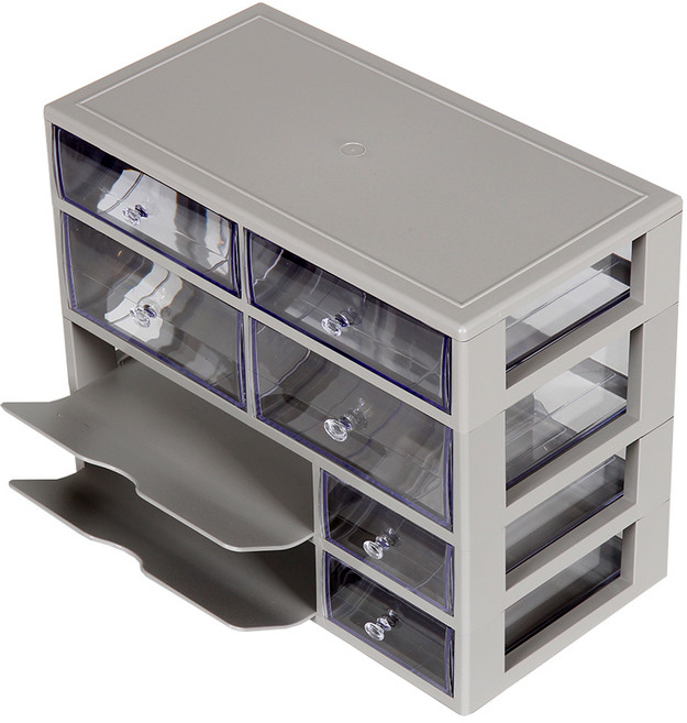 다용도 서랍정리함 4단 4G-AAXL, 그레이, 1개