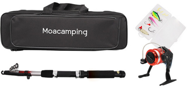 모아캠핑 다용도 낚시대 세트 MP-210R, 레드