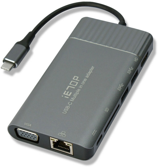 이탑 Type C USB 3.0 허브 리더기 HDMI AUX 멀티 커넥터 ET-M5000, 혼합색상, 1개