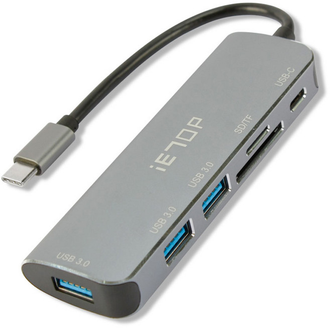 이탑 Type C 3.1 USB 허브 SD TF 카드 리더기 멀티 커넥터 ET-M2000, 혼합색상, 1개