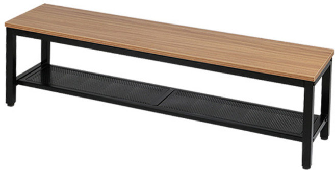 도리퍼니처 아이언 1200 블랙 철제 거실장, 우드