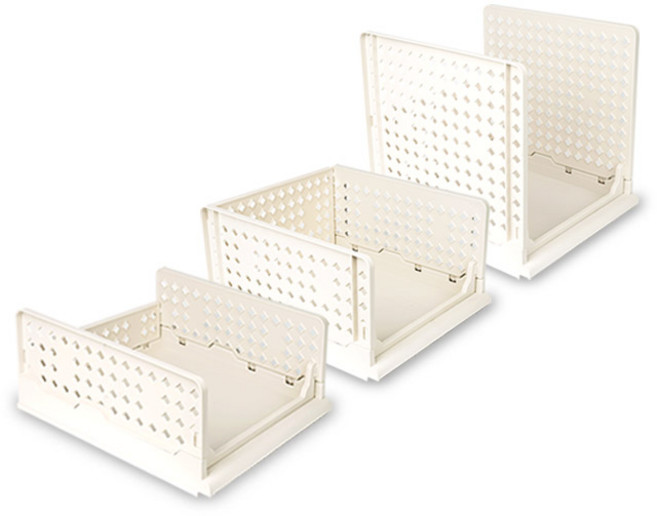 키친앤홈 슬라이딩 리빙박스 중 1P + 대 1P + 특대 1P, 화이트, 1세트