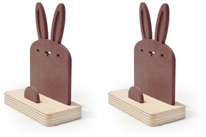 에이트리스 자작나무 기본 원목 명함꽂이 토끼 브라운, 2개