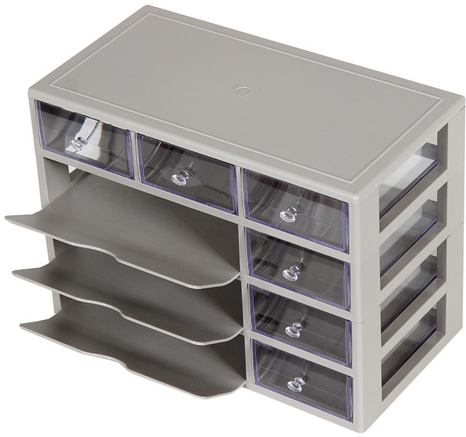 하라데코 다용도 서랍정리함 4단 A4 A4 A4 소, 그레이, 1개