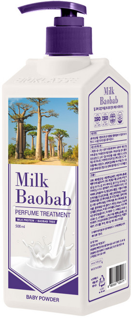 밀크바오밥 퍼퓸 헤어트리트먼트 베이비파우더향, 500ml, 1개