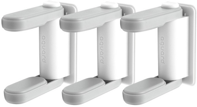 아가드 문 손잡이 안전잠금장치, 그레이 + 화이트, 3개