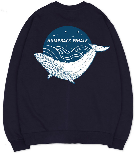 VENHIT WHALE 半寬鬆柔軟刷毛大尺碼大學T