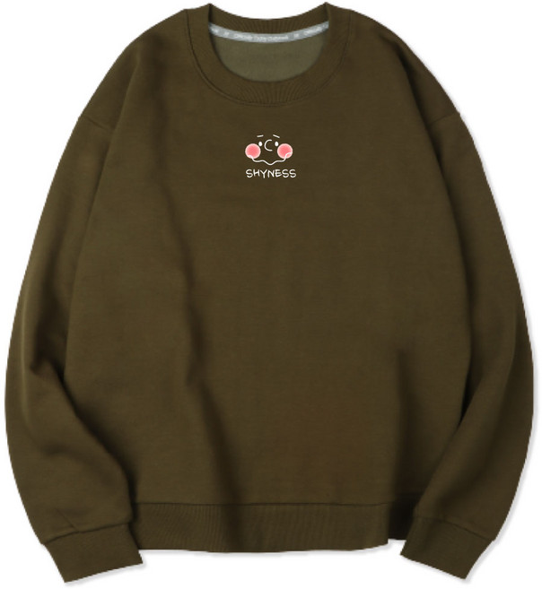 벤힛 남녀공용 빅사이즈 SHYNESS 세미오버핏 소프트 기모 맨투맨