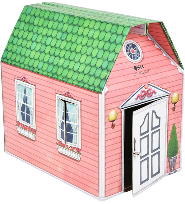 캐츠피아 퍼피아 반려동물 허쉬 종이 하우스, 핑크, 1개