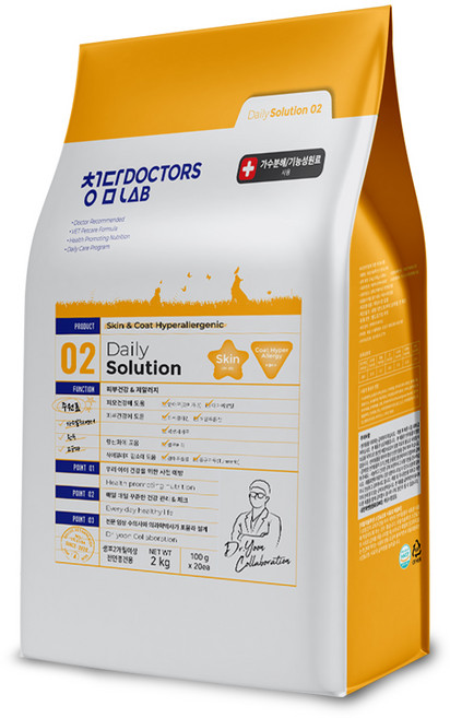 청담닥터스랩 강아지 데일리 솔루션 기능성 사료, 피부/피모, 2kg, 1개