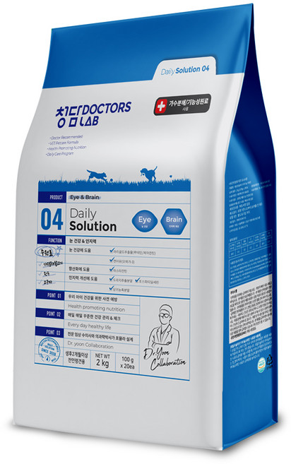 청담닥터스랩 강아지 데일리 솔루션 기능성 사료, 눈물개선/눈건강, 2kg, 1개