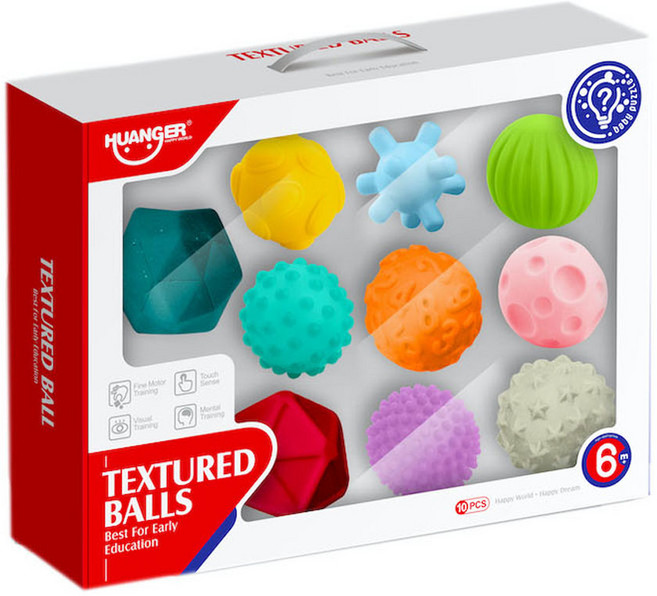 후앙어 소프트 3D 감각 질감 멀티 공놀이 아기공 10종 huanhe0233, 혼합색상, 1세트