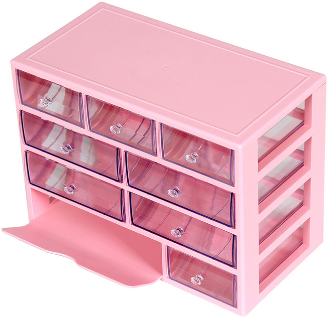 하라코리아 다용도 4단 서랍정리함 4P-ALLS, 1개, 베이비 핑크