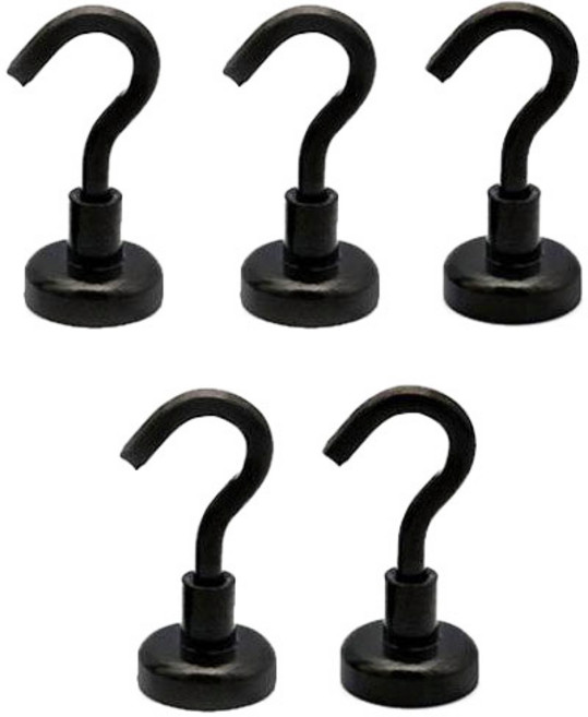 림스테일 후크 자석고리 중 20mm, 블랙, 5개
