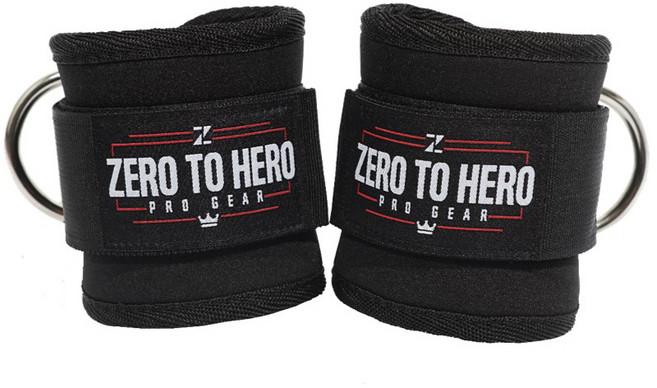 제로투히어로 듀얼링 앵클 스트랩 2p, 블랙, 1세트