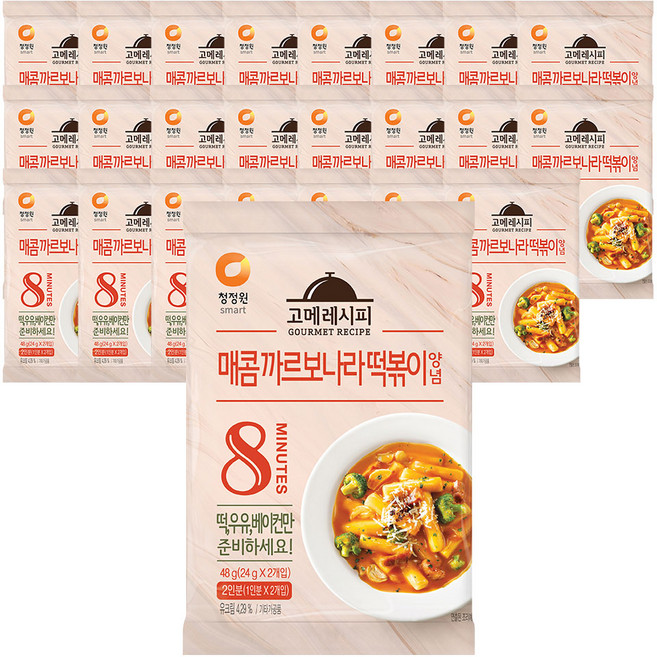 청정원 매콤 까르보나라 떡볶이 양념, 48g, 24개