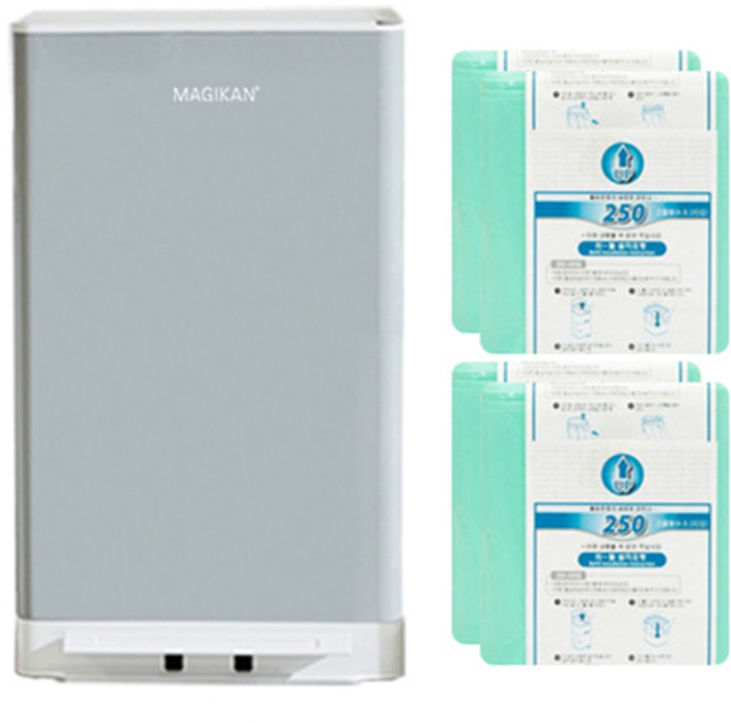 매직캔 스텔라 휴지통 + 리필 250R4B 4p 세트, 그레이 + 그린