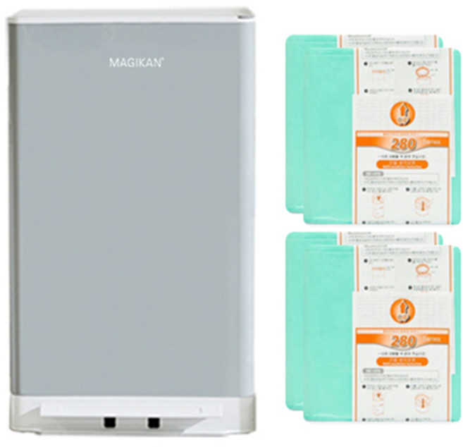 매직캔 스텔라 휴지통 27L + 리필 280R4B 4p 세트, 그레이