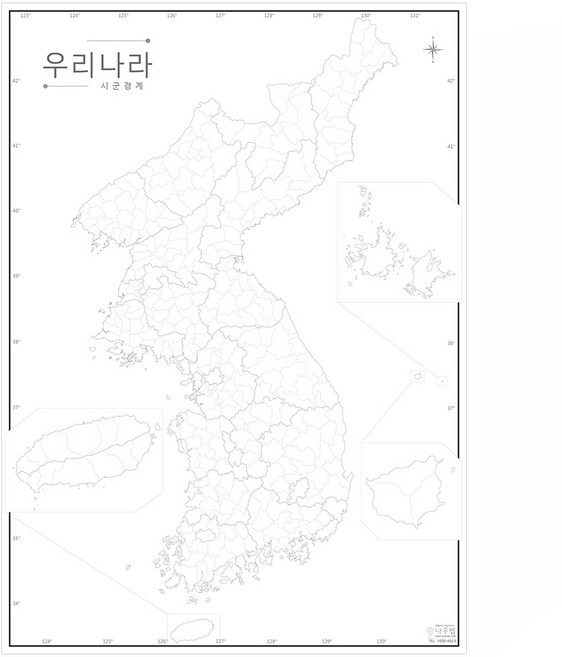 나우맵 우리나라 시 군경계 백지도, 02. 우리나라 백지도 (시/군경계)