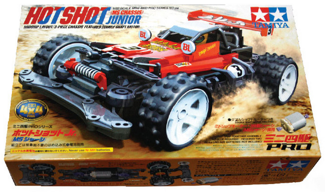 TAMIYA 田宮 Hot Shot Jr. MS底盤 四驅車 18624 + Atomic-Tuned 2 馬達 PRO 15489 組裝套件, 1套, 混和顏色