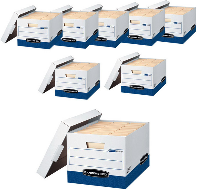 펠로우즈 뱅커스박스 Presto 파일박스 8p, 블루, 1단