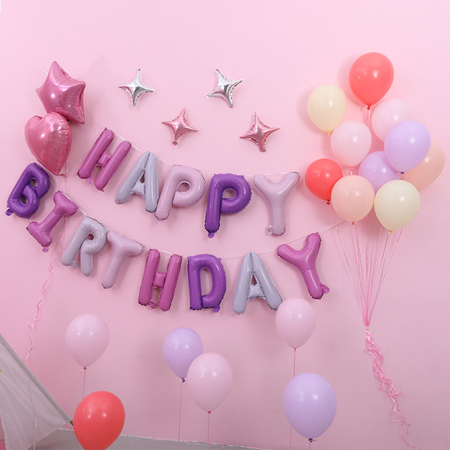 피앤비유니티 스위트 생일 장식 + 스티키 닷 세트, 파스텔, 1세트