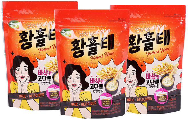 바다소리 황홀태 황태채 35g + 마요소스 40g 세트, 3세트