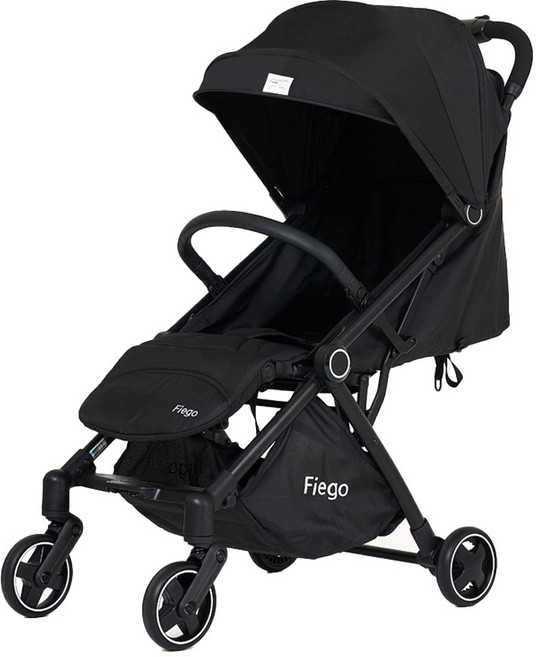 피에고 S1 오토폴딩 휴대용 유모차 + 방풍커버, 블랙