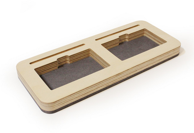 에이트리스 자작나무 POP 명함 꽂이 트레이B 네이비그레이, 2단, 1개