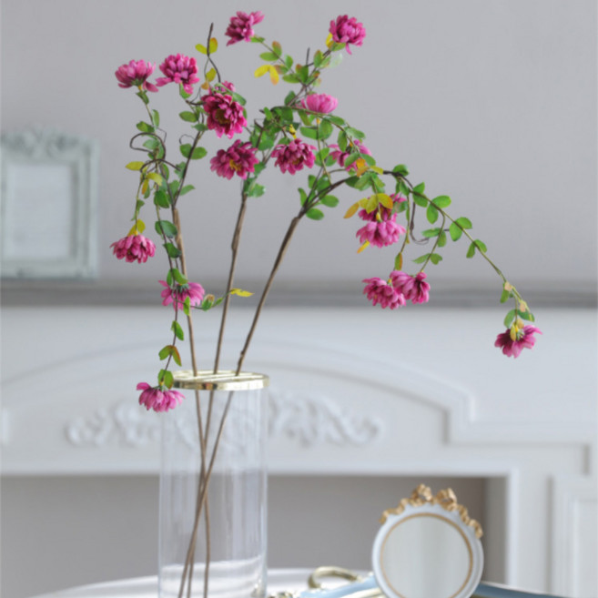 미스모네 조화 흘러내리는 미니 소국 가지, F 딥핑크, 1개