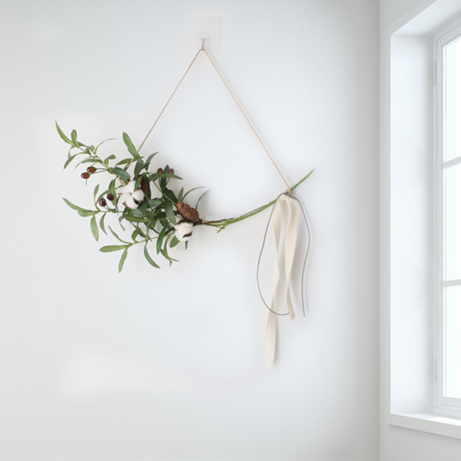 모리앤 목화올리브 오너먼트 가랜드 + 조명 세트, 혼합색상, 1개