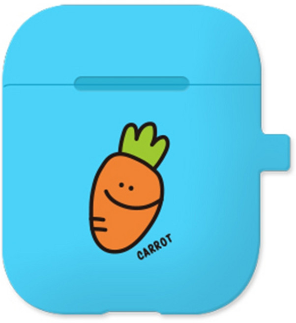 원베스트 에어팟 유쾌한친구들 소프트 젤리 케이스, 24 방긋캐럿 블루