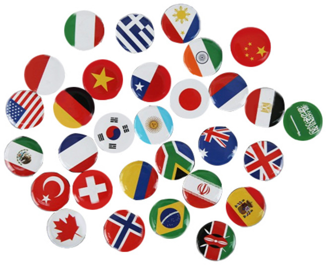 타공판닷컴 세계 국기 자석 30종, 혼합색상, 1세트