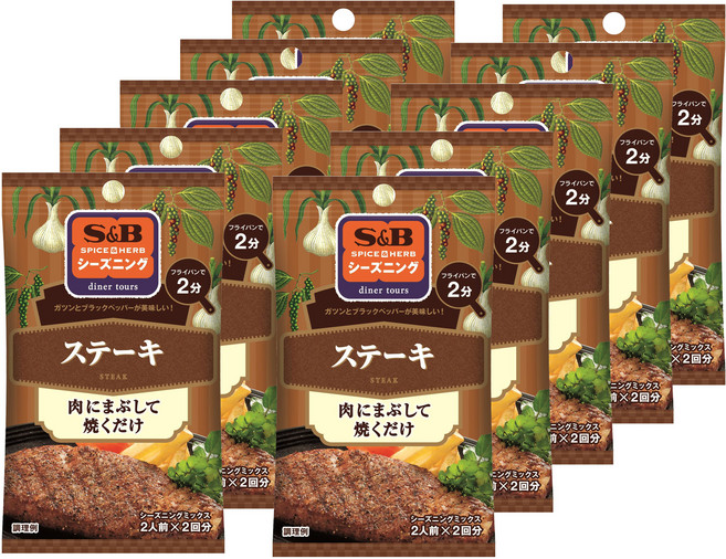 에스앤비 스테이크용시즈닝, 9g, 10개