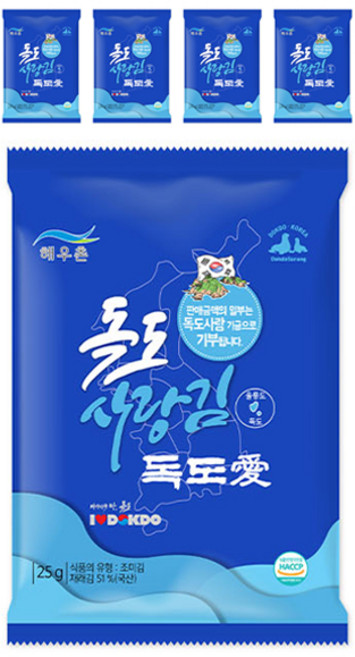 해우촌 독도 사랑김 전장, 25g, 5개