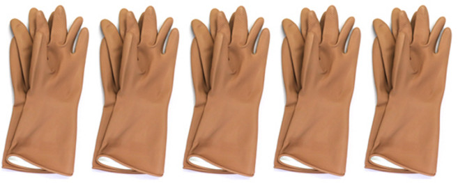 글러브센스 라텍스 고무장갑, 베이지, 중(M), 5개