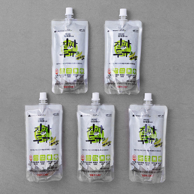 완주로컬푸드협동조합 개척1호콩으로 진하게 짜낸 두유, 180ml, 5개