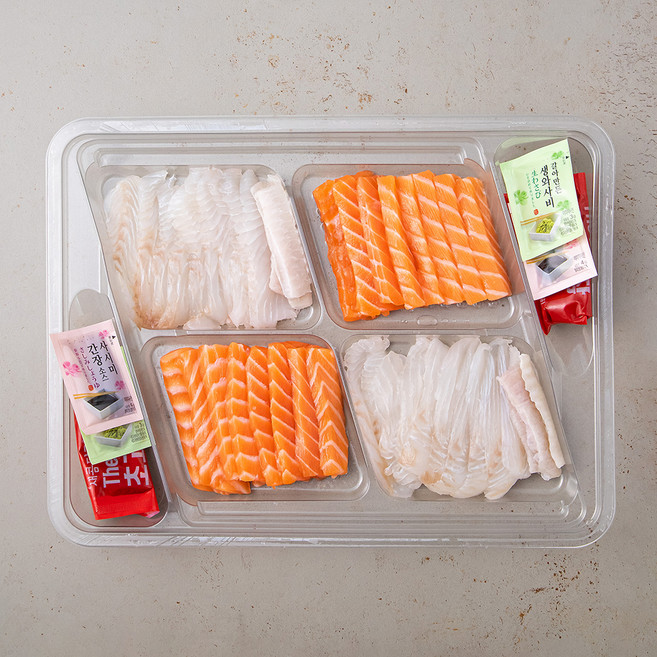 은하수산 광어 + 연어 모듬회, 480g, 1팩
