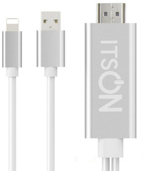 잇츠온 8핀 MHL 스마트폰 TV 미러링 케이블 4K IT-MHL8, 2m, 혼합색상, 1개