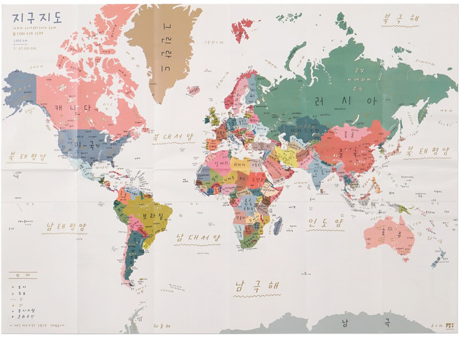 제로퍼제로 지구지도 한글 세계지도 접지맵