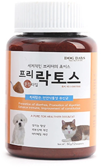 도그데이즈 반려동물 분말 영양제, 60g, 장건강/유산균, 1개 - 쿠팡