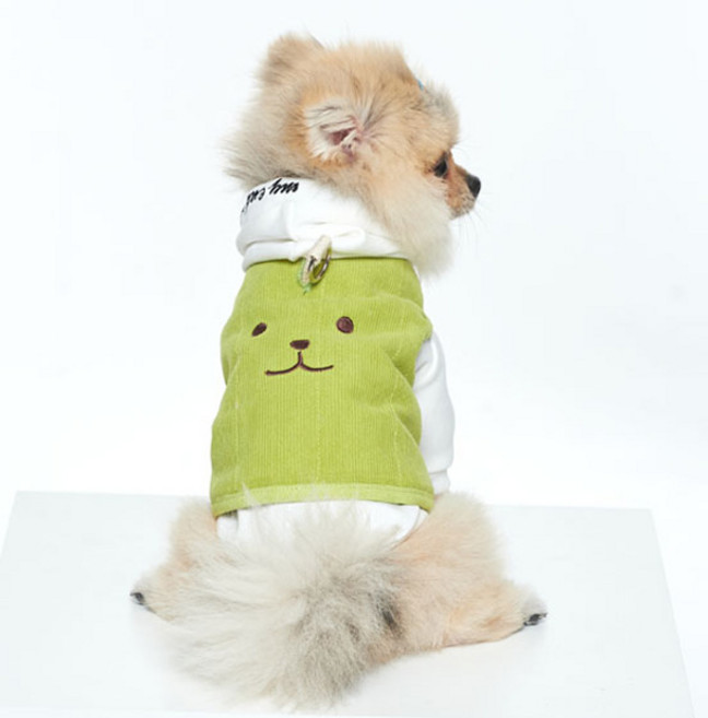 루나하우스 반려동물 골덴 하네스 패딩, 그린, 1개