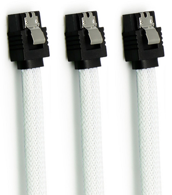 마하링크 SATA3 6Gb/s Lock 케이블 그물망 화이트 ML-S3MWH, 3개, 0.5m