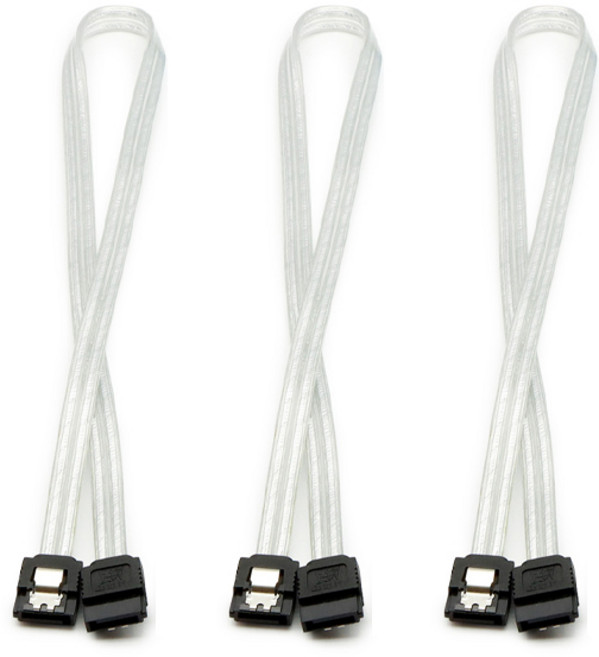 마하링크 SATA3 6Gb/s Lock 케이블 투명 화이트 ML-S3LIW, 3개, 0.5m