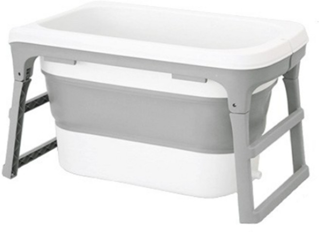 샤바스 스칸디나 폴딩 이동식 반신욕조, 그레이, 1개