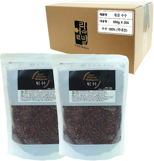 리얼밀 볶은 수수 대, 650g, 2개