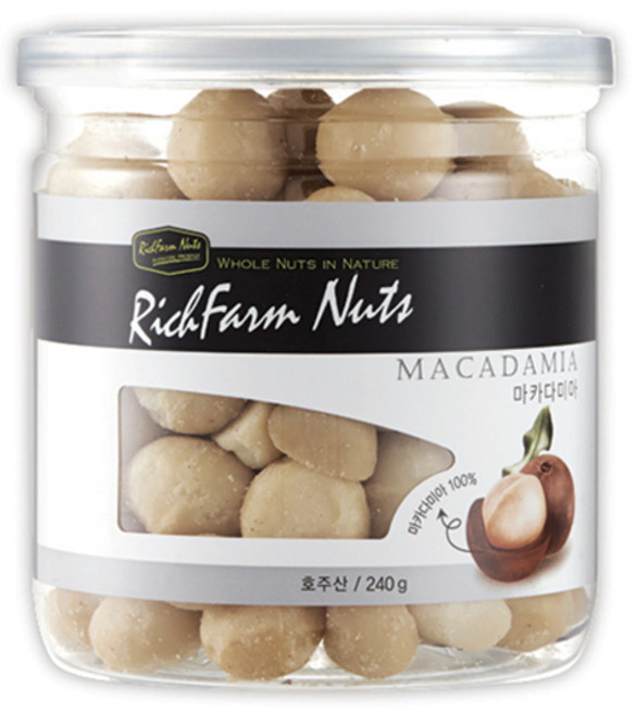 RichFarm Nuts 夏威夷豆罐裝, 240g, 1罐